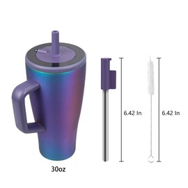 KLOWOAH Replacement Straws for Brumate Era 30 oz Tumbler, 4 Colours with 1 Brush (4 Pack for 30oz)
