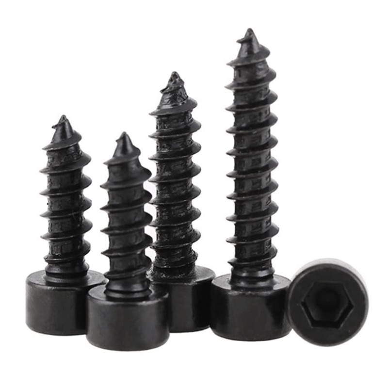 FEEIMOL Carbon Steel Self Tapping Screws Black Hex Socket Screws
