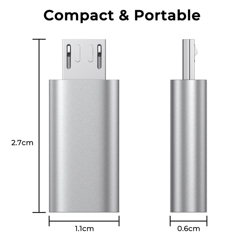 Vanjua 6 Pack Micro USB to USB C Adapter, Data