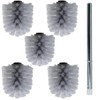 Sanixa Premium Universal Toilet Brush with Replacement Heads, White, Set