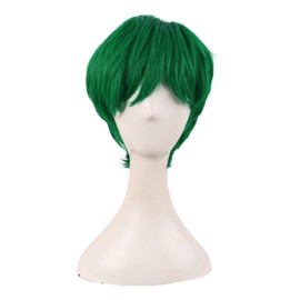 MapofBeauty 10 Inch/25 cm Elegant Fashion Women Natural Short Curly Wig (Grass Green)