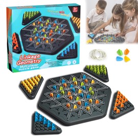 Triggle Game, Triggle Game Rubber Bands, Triangle Chess Board Strategy Board Game, Interactive Plug-In Game, Chains Triangle Game, Strategy Pegboard Game, Desktop Board Game for Children Adults