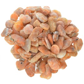 Hypnotic Gems Materials: 1 lb Orange Calcite Tumbled Stones - Grade 1 - XSmall - 0.5" to 1" Avg. - Bulk Natural Rocks Polished Gemstone Supplies for Wicca, Reiki, Energy Crystal Healing