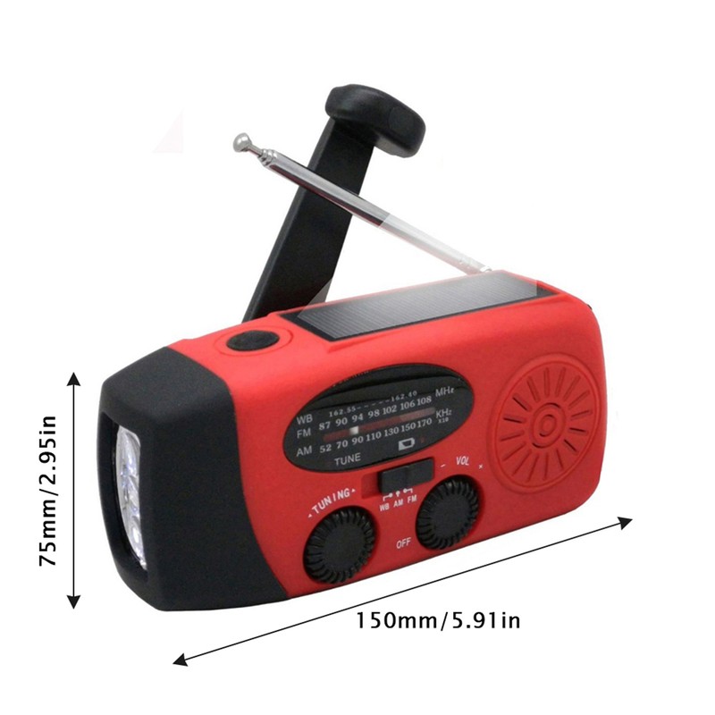 Emergency Hand Crank Radio with LED Flashlight, Portable Weather Radio