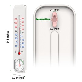 GLVSAE Analogue Thermometer, Classic Thermo-Hygrometer, Highly Accurate, Suitable for Indoor, Outdoor, Garden, Waterproof Design, Hanging