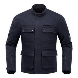 RIDEIRON Motorcycle Jacket with CE Armor, Vintage Windproof Riding Protective Gear, All Season Jacket with Removable Liner XL