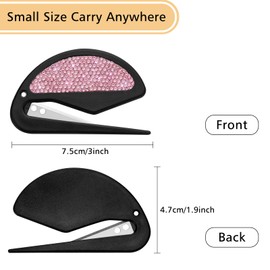 Soleebee 3 Pack Letter Opener Envelope Slitter, Bling Crystal Envelope Openers, Mail Opener, Package Opener, Wrapping Paper Cutter (Pink)