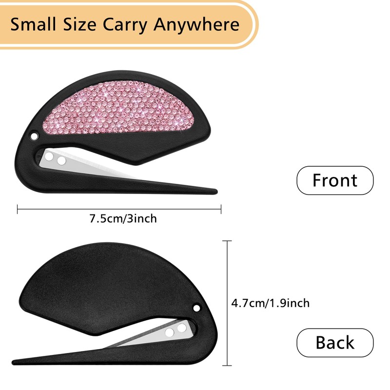 Soleebee 3 Pack Letter Opener Envelope Slitter, Bling Crystal Envelope