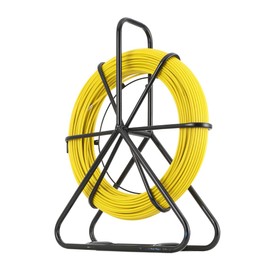 YILIKISS Fish Tape Fiberglass 6MM 328 FT Duct Rodder Fish Tape Reel Wire Cable Running Rod Cable Puller Fiberglass Fish Tape with Wheel Stand for Walls and Electrical Conduit