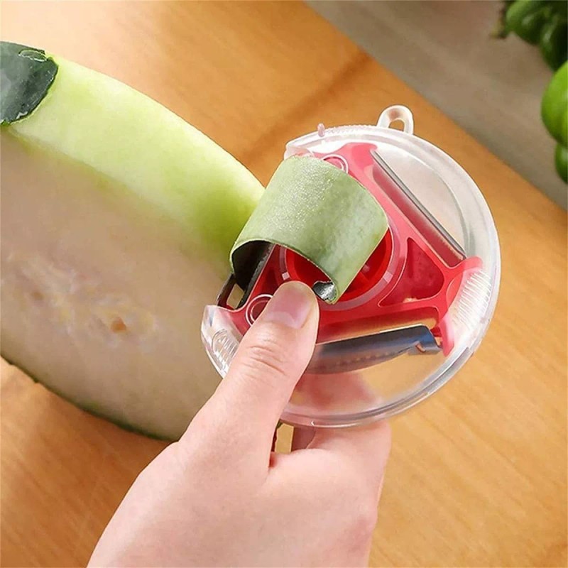 AJC Toys Pelador De Frutas Y Verduras Portátil 3 En