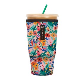 Sok It Java Sok Iced Coffee & Cold Soda Insulated Neoprene Cup Sleeve (Abstract Floral, XXLarge: 44-48oz)
