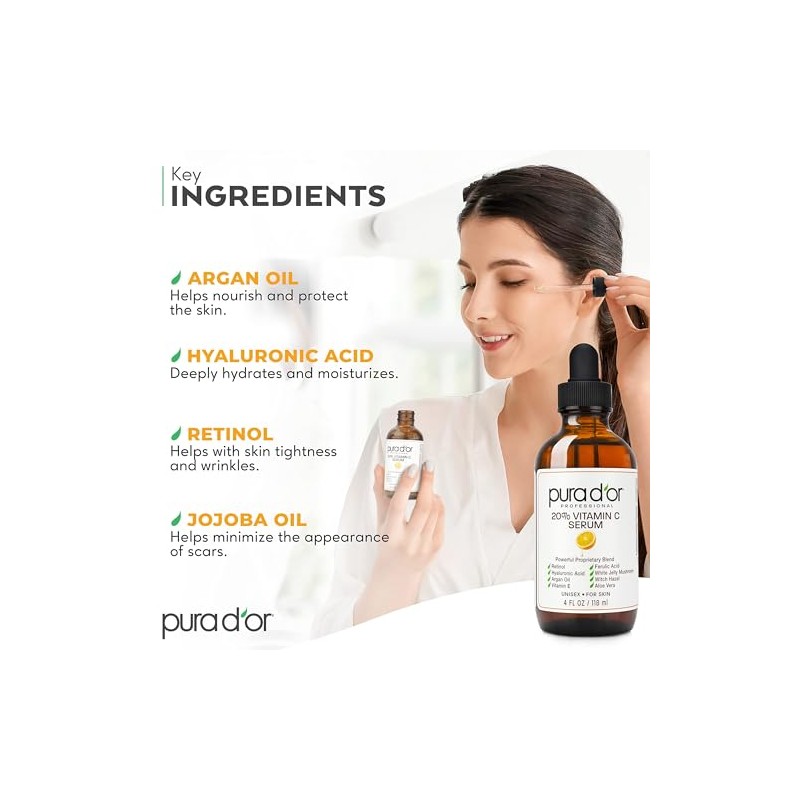 Pura D'or Vitamin C Serum, 4 Ounce