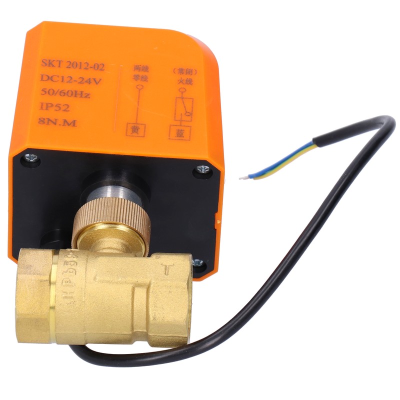 DN20 Professional 2 Way Electric Ball Valve DC12/24V 2‑Wire Brass