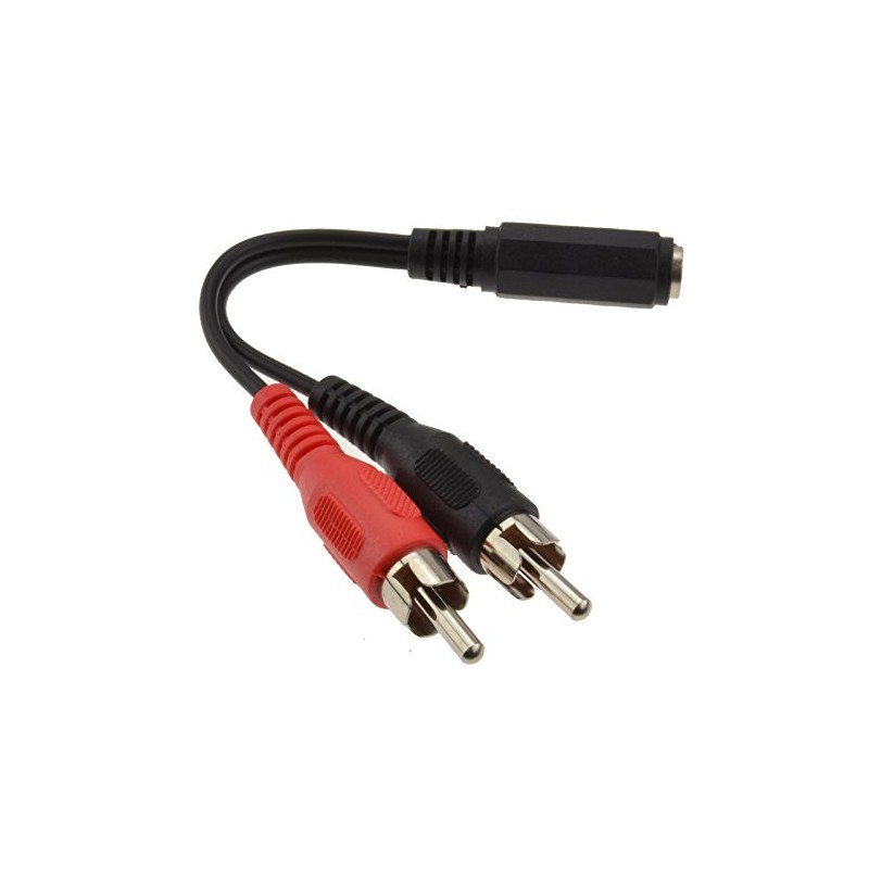 3.5mm Stereo Jack Socket to Twin Phono RCA Plugs Adapter