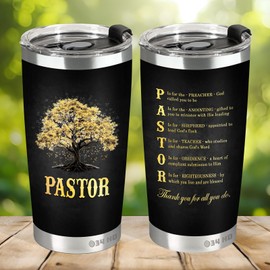 34HD Gifts for Pastor, Pastor Tumbler with Lid 20 Oz Stainless Steel, Pastor Coffee Cup, Religious Gifts for Men, Pastor Appreciation Gifts
