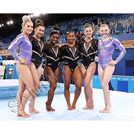 USA 2021 Olympic Gymnastic Team Tokyo Biles Lee McCallum Carey Skinner Chiles 8x10 Photo