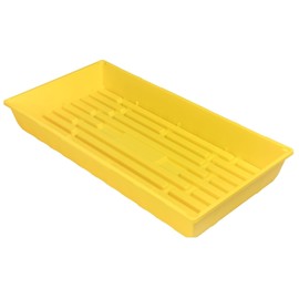 SUNPACK 10” x 20” Mega Plastic Seed Starting Tray, Yellow, 2.5” (Pack of 2)