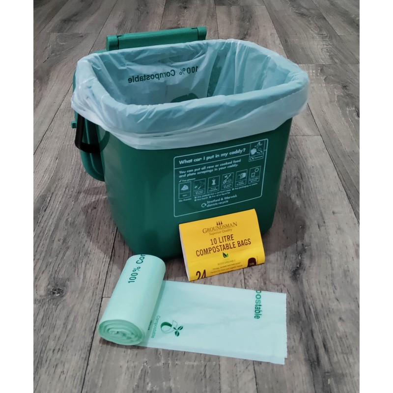 4 x Pack Of 24 10L Compostable Food Waste Caddy