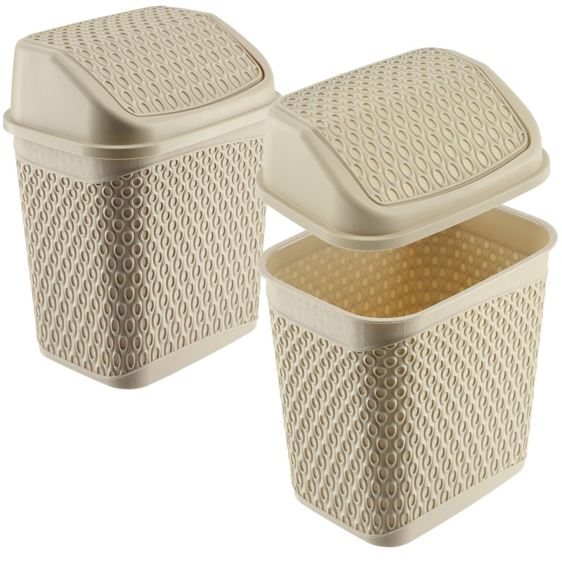 KADAX Rubbish Bin with Swing Lid, Waste Bin with Lid,
