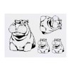 4 x 'Hippo Portrait' Temporary Tattoos - Water Resistant, Skin-Safe,