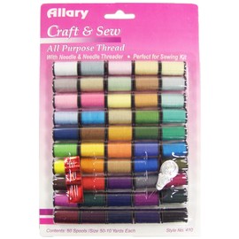 Allary Craft & Sew All Purpose Thread with Needle and Needle Threader Model #410