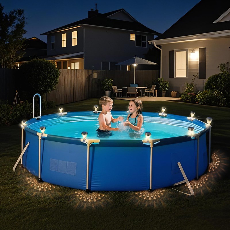 JEMULICE Solar Pool Lights for Above Ground Pools, LED Energy