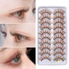 False Eyelashes 10 Pairs Brown Natural Eyelashes Fluffy Cat Eye