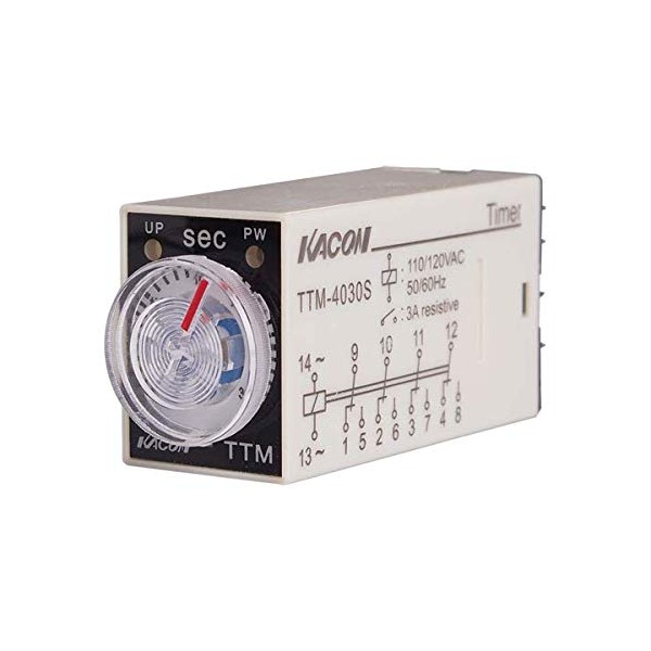 TTM4005M-110VAC, Mini Analog Timer, 27.5x21x51mm, Max. time Range 5 Min.