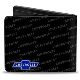 Buckle-Down Men's PU Bifold Wallet-Chevy Bowtie Corner w/Text, Multicolor, 4.0" x 3.5", Multicolor, 4.0" x 3.5", Buckle-down Pu Bifold Wallet - Chevy Bowtie Corner W/Text