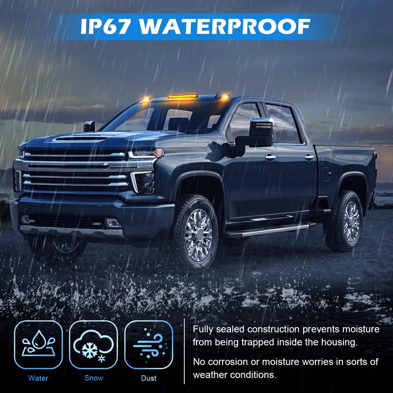 SHINEFIT Smoked LED Cab Lights Replacement for 2020-2025 Silverado Sierra