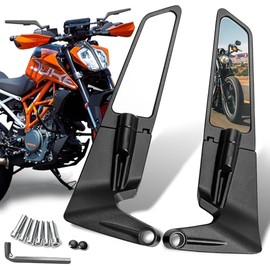 Espejos retrovisores para motocicleta, espejos de manillar ajustables y giratorios en 360° tipo Stealth para Kawasaki z900 z400 z650 Duke 390 250 MT03 07 Supermoto Accesorios, espejos universales de