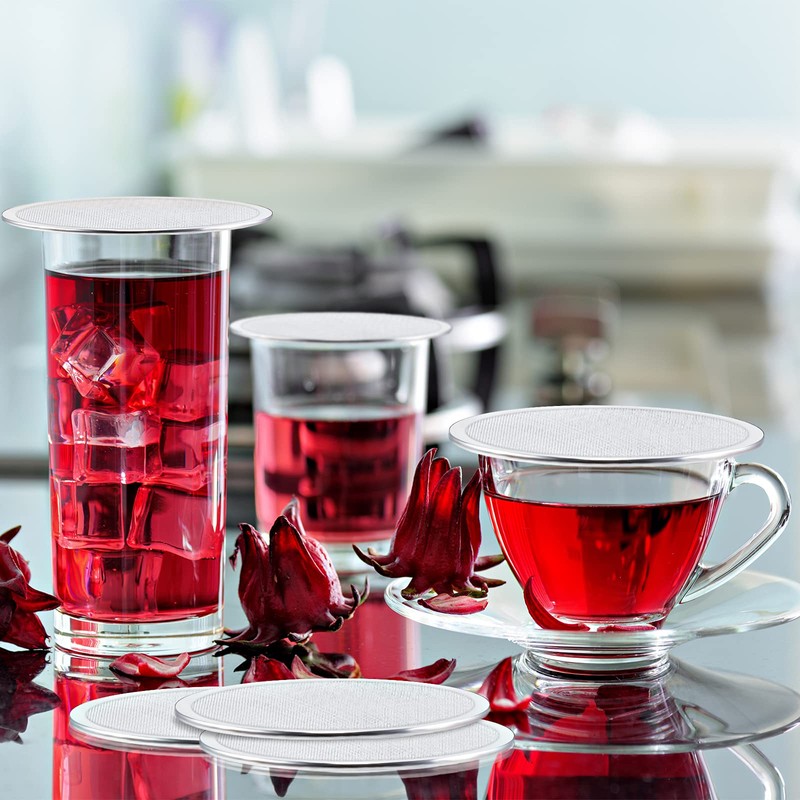 8 Pieces Stainless Steel Drink Covers Wine Glass Cover Mesh