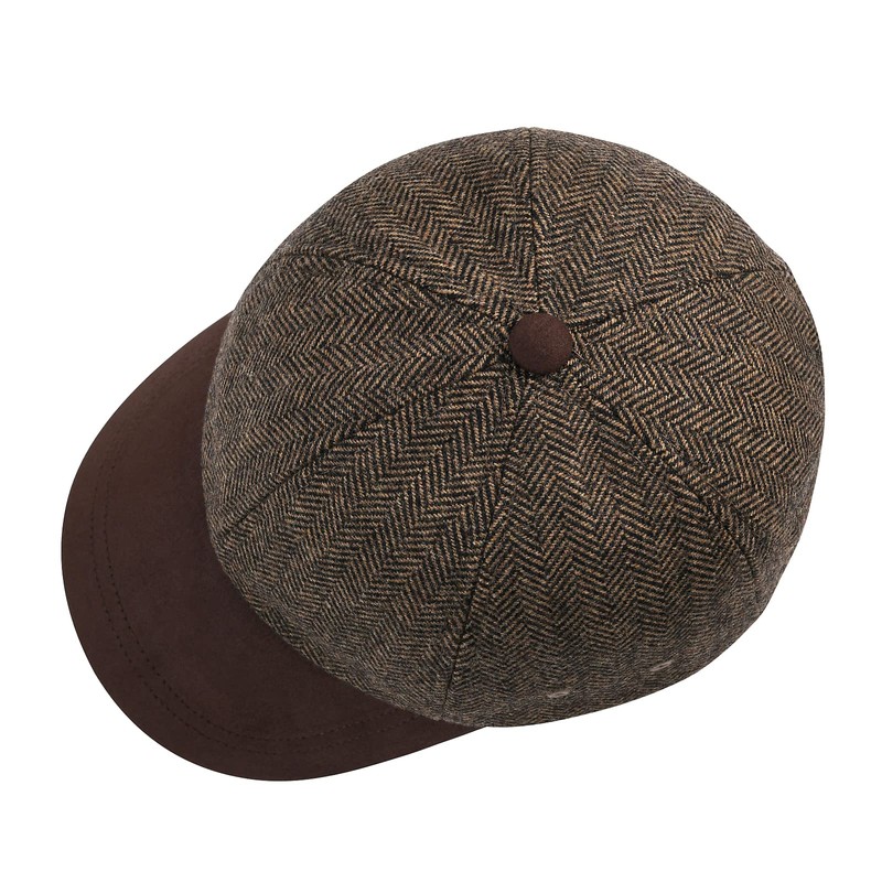 BOTVELA Wool Baseball Cap for Men Adjustable Unstructured Tweed Hat