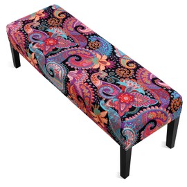 Dining Room Bench Covers, Stretch Covers Removable Washable Bench Slipcover, Printed Bench Seat Protector Bench Cover for Dining Room, Living Room, Bedroom, Kitchen