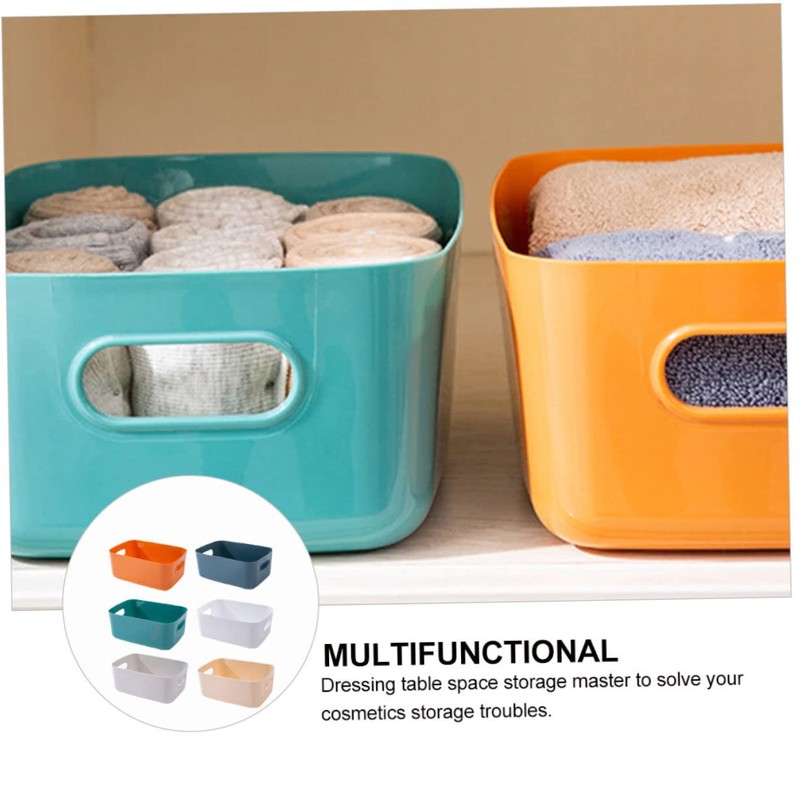 CHILDWEET 6PCS Plastic Storage Boxes Lids Multi-purpose Desk Organizers for