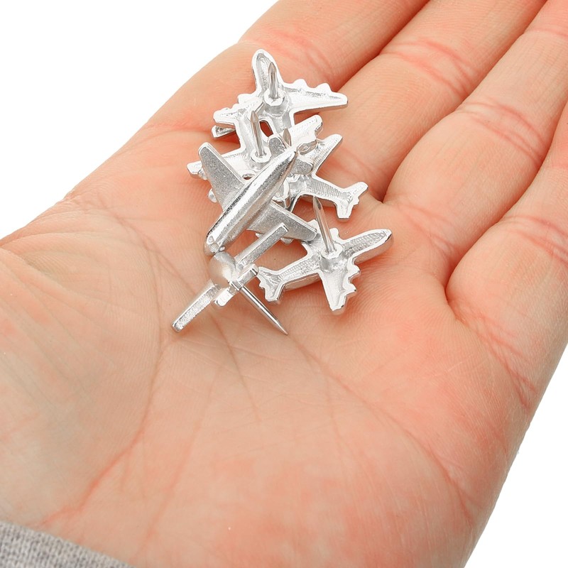 PRETYZOOM 12 Pcs Airplane Shape Push Thumb Travel Cards Nails