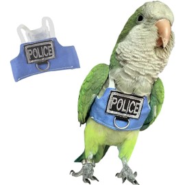 RRRIOT Bird Flight Harness Vest, Parrot Flight Suit with Leash, Blue, Medium, Cotton, Anti-Slip Rubber, Zipper Closure, Suitable for Parrots, Birds