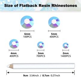 Briskbloom 3000PCS Resin Flatback Rhinestone, 2mm 3mm 4mm 5mm 6mm Light Blue AB Flatback Jelly Resin Rhinestones for Tumblers, Mugs, Bottles, Craft Decoration, Loose Bling Glitter Gem Stone