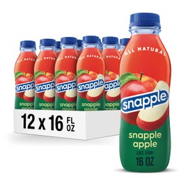 Snapple Apple Juice Drink, 16 Fl Oz Recycled Plastic Bottle, All Natural, No Artificial Flavors Or Sweeteners, Gluten-free, Contains 10% Real Juice 12 Pack