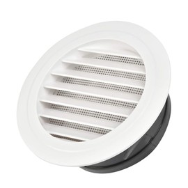 FOCCTS Air Vents Louver 6 Inch, ABS Round Vent Louver Grille Cover White Soffit Vent with Built-in Fly Screen Mesh for Kitchen, Bathroom, Office