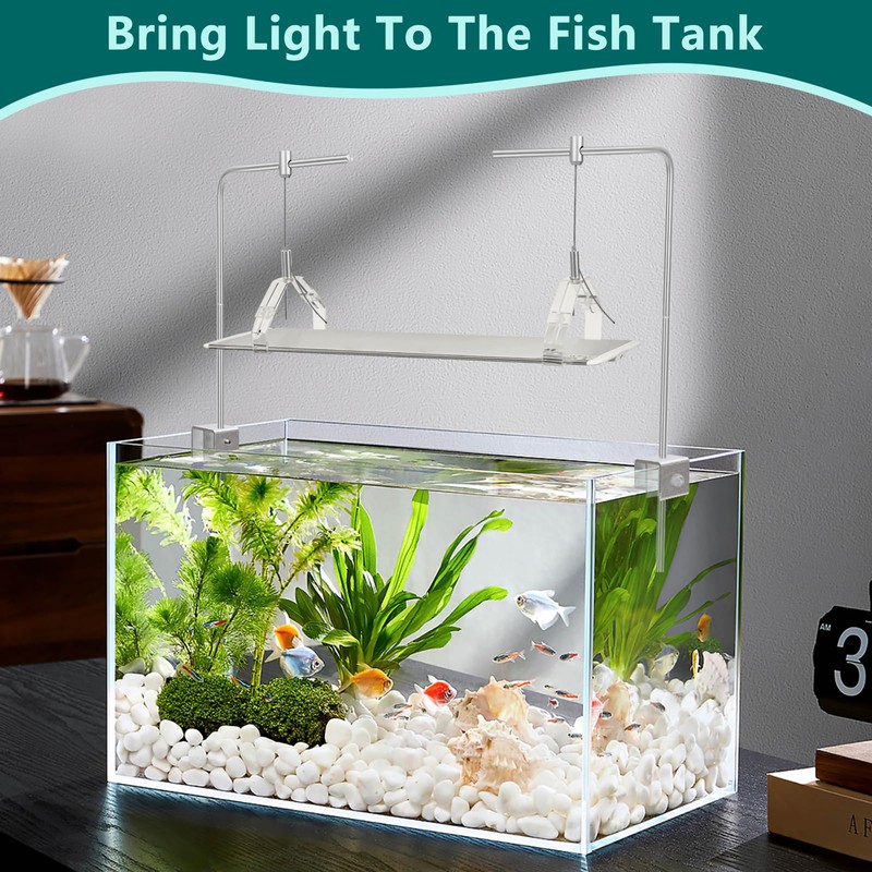 2Pcs Aquarium Light Rack, Adjustable Aquarium High Brightness Light Hanging