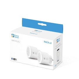 Garza Smart - 2er-Pack Smart Wifi Plugs, Programmierbar, Wifi 2.4GHz, Mit Verbrauchsanzeige, Fernsteuerung per App und Alexa/Google Sprachsteuerung, Weiß