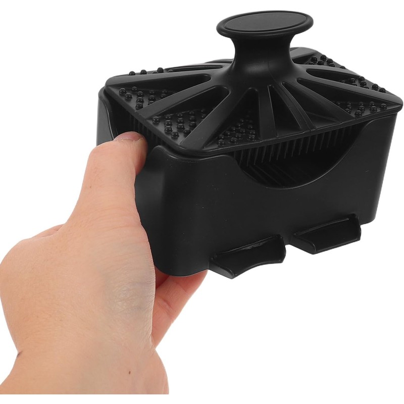 Cepillo Corporal de Silicona Negro con Jabonera y Drenaje para