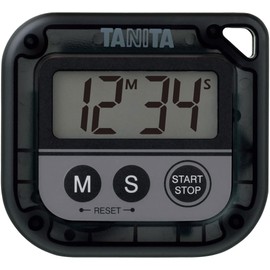 Tanita TD-376N BK Kitchen Study Study Timer, Waterproof, Magnet, 100 Minutes, Washing Timer, Black