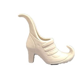 Witch Shoe Candleholder/Centerpiece 4.5" x 4.5" Ceramic Bisque, Ready to Paint