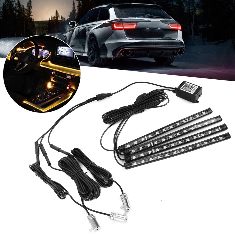 LED Ambient Lamp Atmosphere Wireless IP65 Waterproof Automotive Interior Decor