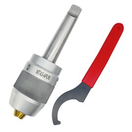 MT3 Keyless Drill Chuck Self-Tightening 1/8"-5/8" (3-16mm) - Titanium Coated Heavy Duty Integral Chuck with APU16 Wrench for Milling & Drilling Machines (MTA3-APU16)