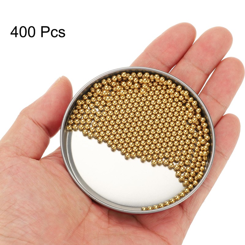 sourcing map 400 Pcs Precision Solid Brass Bearing Balls 3mm