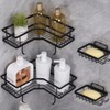 No-Drill Bathroom Corner Shelf Organizer for Body Wash & Shampoo Black 10ea