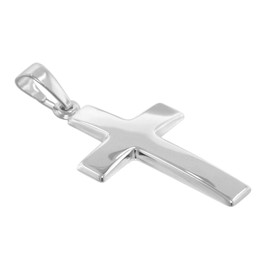 trendor Cross Pendant 21 mm White Gold 333 (8 Carat) with Silver Chain Timeless Necklace for Men and Women, Jewellery Made of Real Gold and Silver, 75966, White Gold